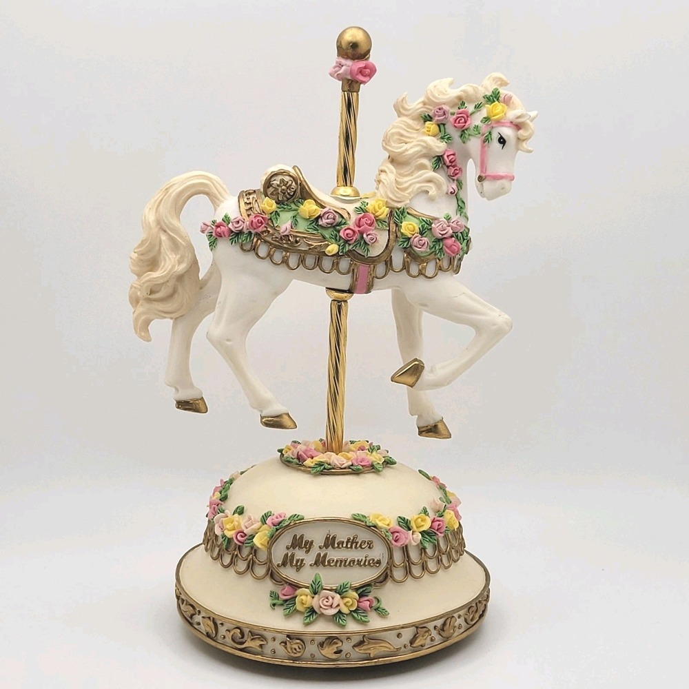 San Francisco Music Box Co Carousel Horse "My Mother My Memories" Musical - Picture 6 of 11